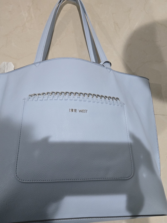 Nine West Handbags - Nine West Light Blue Tote Bag with Chain Detail